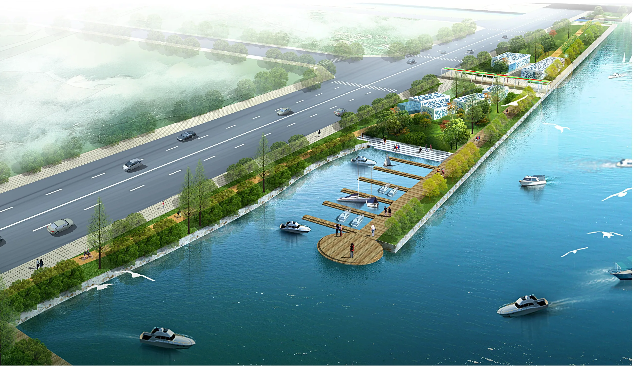 无锡新区运河西路景观带