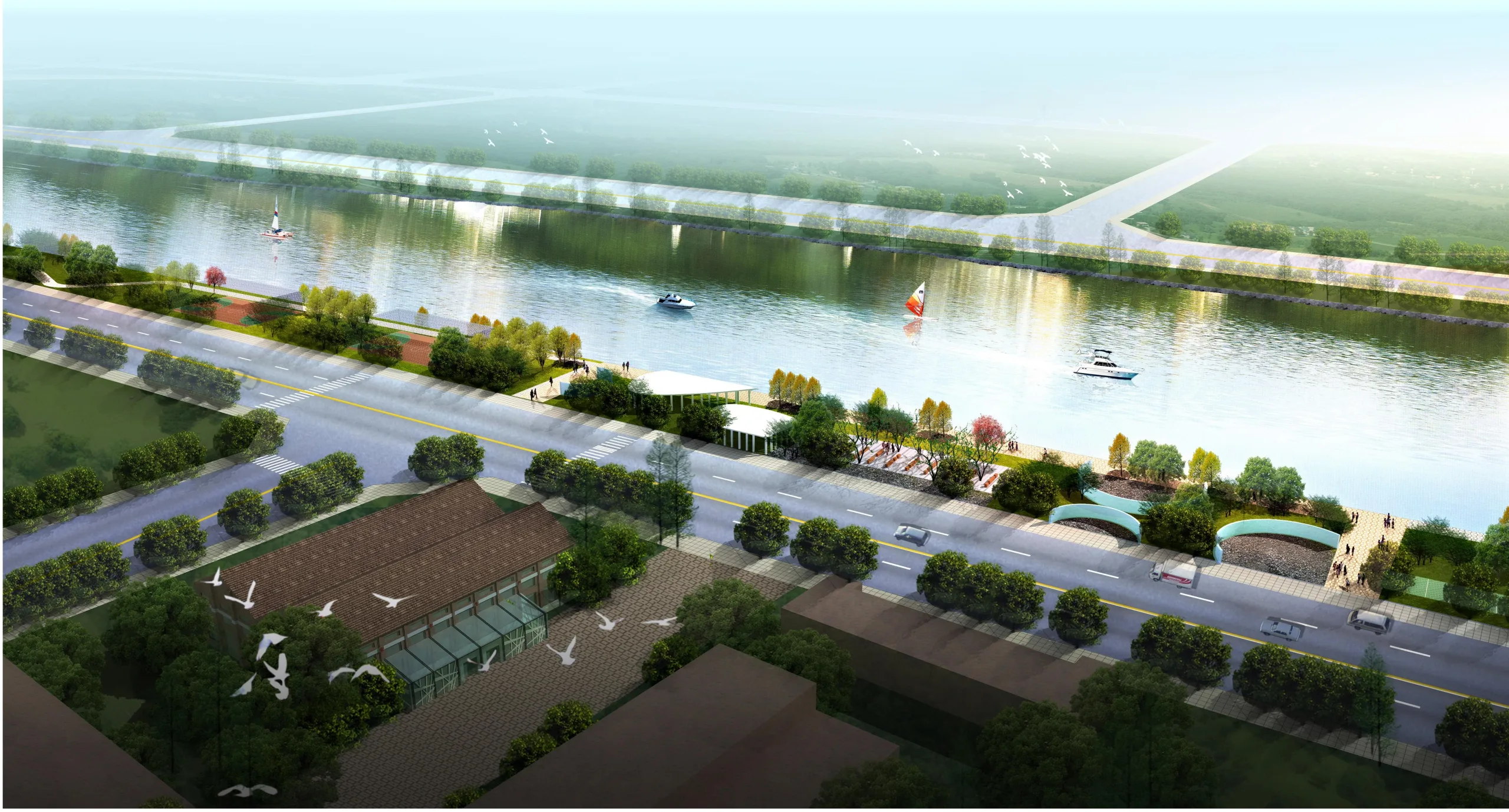 无锡新区运河西路景观带